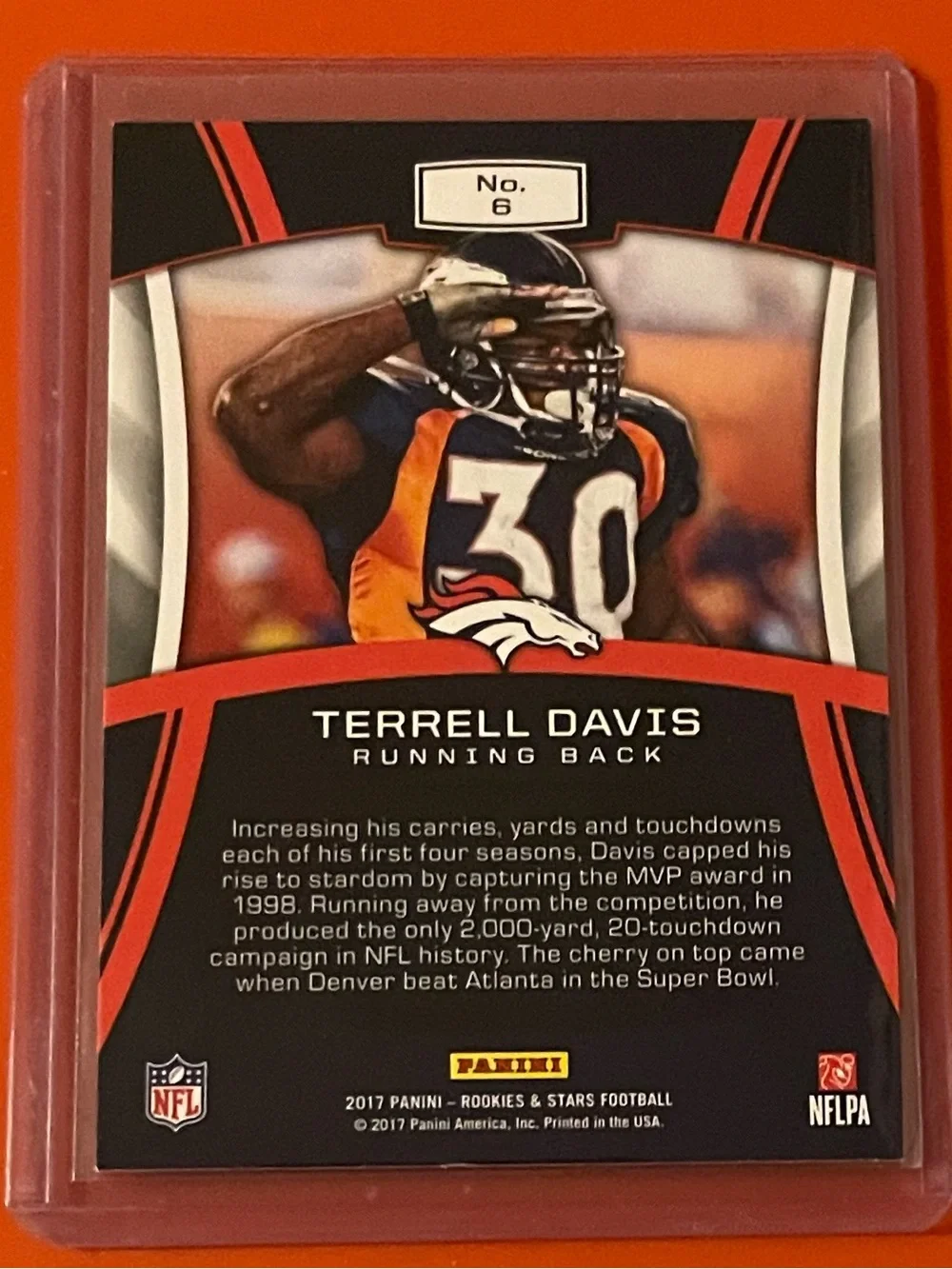 Terrell Davis #6 2017 Panini Rookies & Stars [Standing Ovation] Football Card